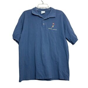 GreenLeaf‎ Polo Shirt Mens Large Blue Grand Canyon Embroidered USA Kachina Doll
